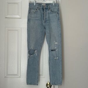 AGOLDE Jamie High Rise Classic Jeans Size 25 Ripped Revolve Distressed Straight